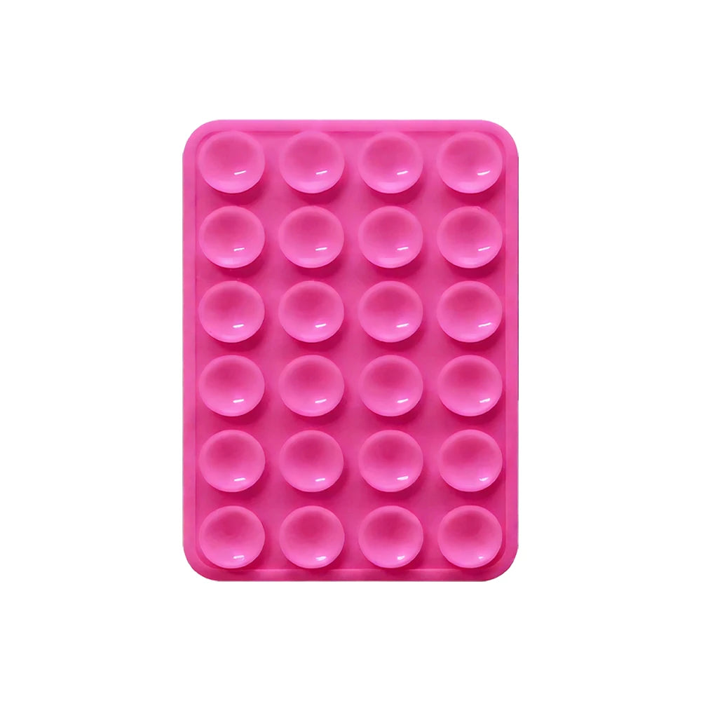 Double-Sided Suction Cup Phone Mount, Silicone Suction Phone Case Adhesive Sticky Phone Grip Hands-Free Phone Grip Phone Stand Qme Pink