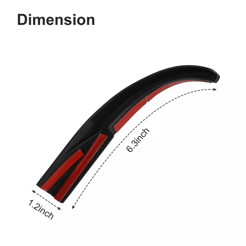 1Pair Car Rain Gutter Extensions Roof Water Guard Diversion Channel Qme one size Black