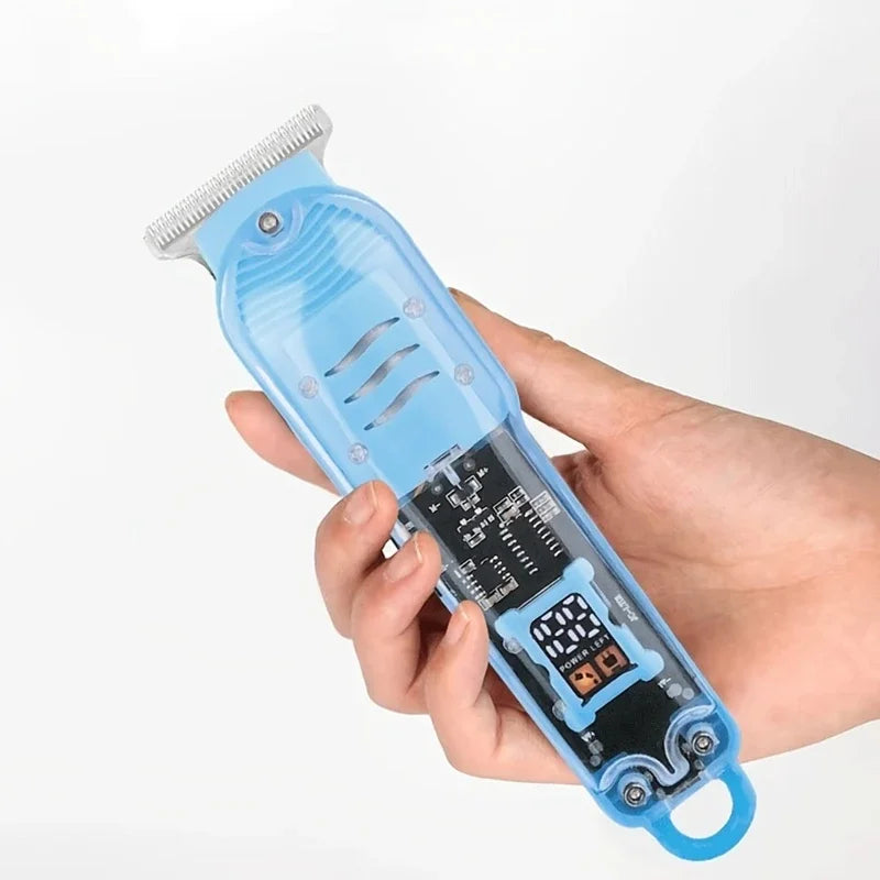 Transparent Body Electric Hair Clipper Professional Trimmer USB Rechargeable Hair Cutting Machine For Men Holiday Gift For Him Qme