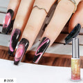 Dual-Color Rainbow Cat Eye Gel Nail Polish, 10ml Magnetic Glitter Gel for Glass Bead Effect, Shimmering Crystal Nail Art Polish Qme 08-10ml