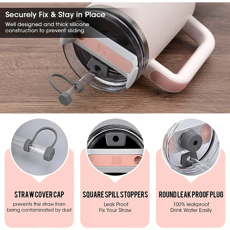 3-piece silicone spill proof plug set, suitable for leak proof accessories for 30 ounce and 40 ounce flat bottomed cups Qme