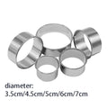 5PCS Round Stainless Steel Biscuit Mold Dumpling Skin Cutting Mold DIY Biscuit Pastry Cake Baking Tools Kitchen Baking Gadget Qme Round