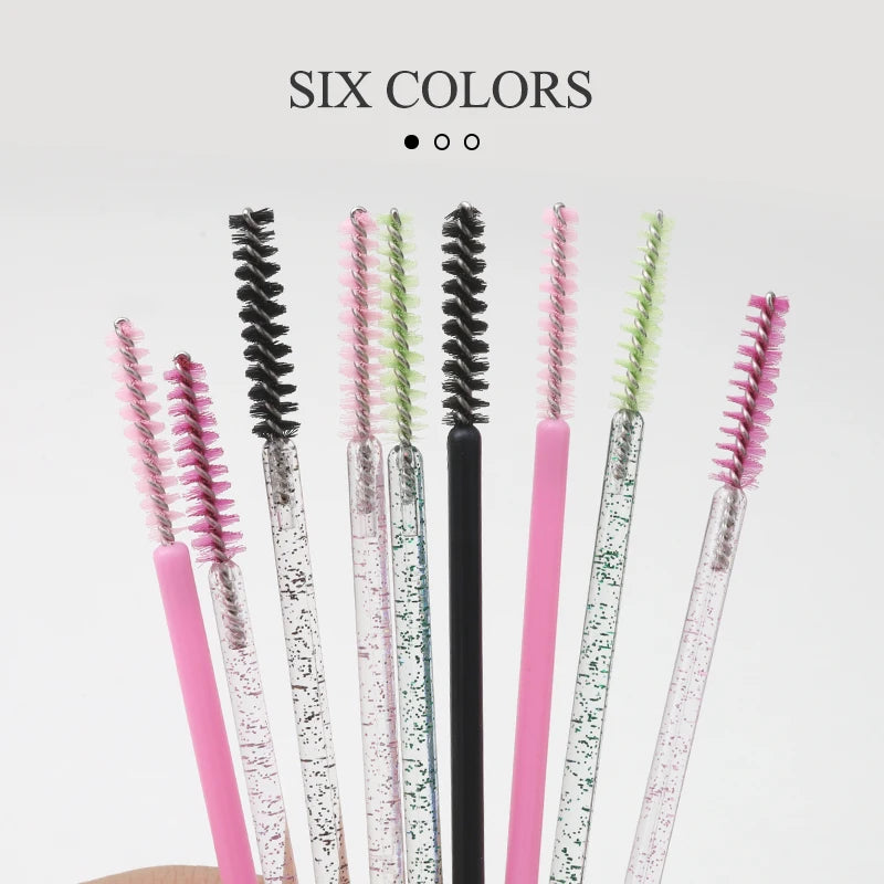 NATUHANA 50 Disposable Mascara Wands Eyelash Spoolies Brushes Micro Qme