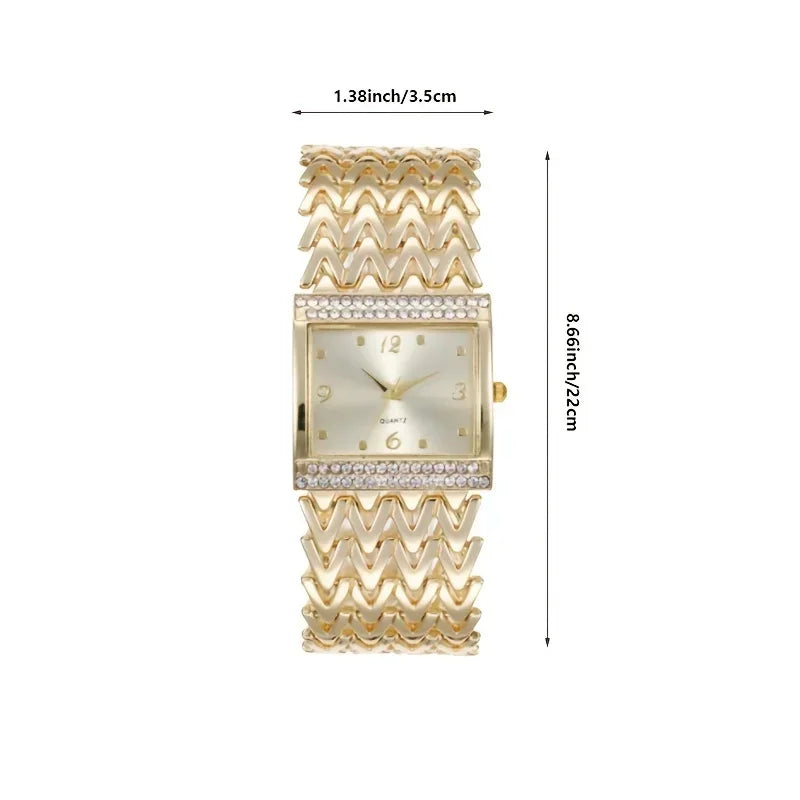 Fashion Luxury Bracelet Watches For Women Stylish Golden Silver Stainless Strap Ladies Quartz Wristwatch Clock Casual Qme