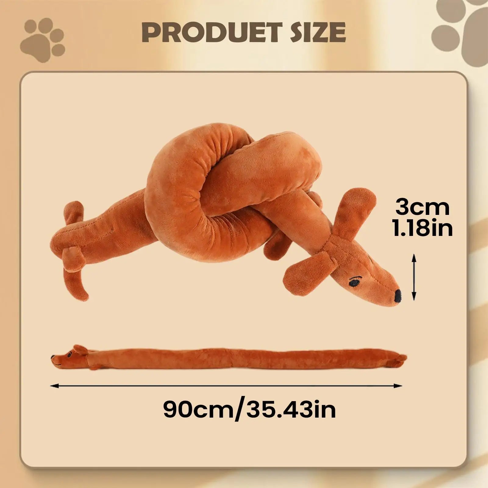 Squeaky Dog Toys Dachshund Shape Interactive Soft Companion Dog Chew Toys for Indoor Play Training Teething Boredom Relief Qme