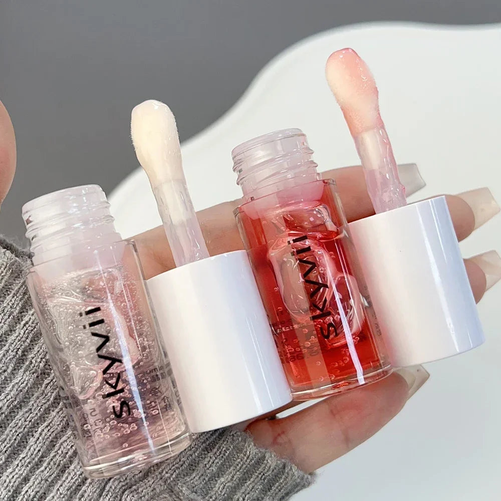 Strawberry Jelly Lip Oil Glossy Tint Glaze Lipstick Moisturize Liquid Fruit Jam Lip Beauty Treatment Transparent Hydrating Balm Qme