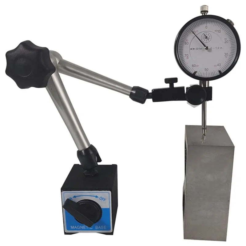 A02F-Adjustable Magnetic Dial Indicator Holder 3/8" Clamp 80Kg Max Pull For Digital Indicators Qme