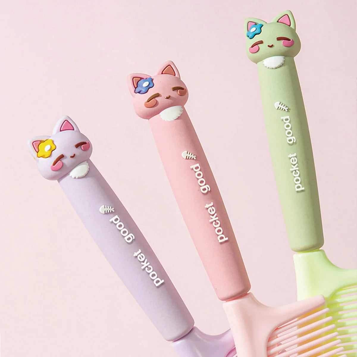 Cute Cartoon Cat Head Hair Comb Student Styling Straight Women's Qme