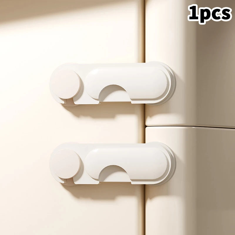 Baby Anti-pinch Hand Cabinet Door Buckle Home Refrigerator Lock Qme Round Pink