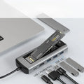 USB Hub With Disk Storage M.2 SSD USB Type-c to HDMI-Compatible Adapter Laptop Dock Station For Macbook Pro Air M1 M2 Qme USB3.0 6-in-1