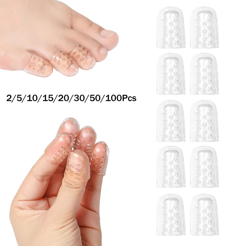 2- Silicone Gel Toe Protectors Breathable Anti-friction Caps Blister Qme
