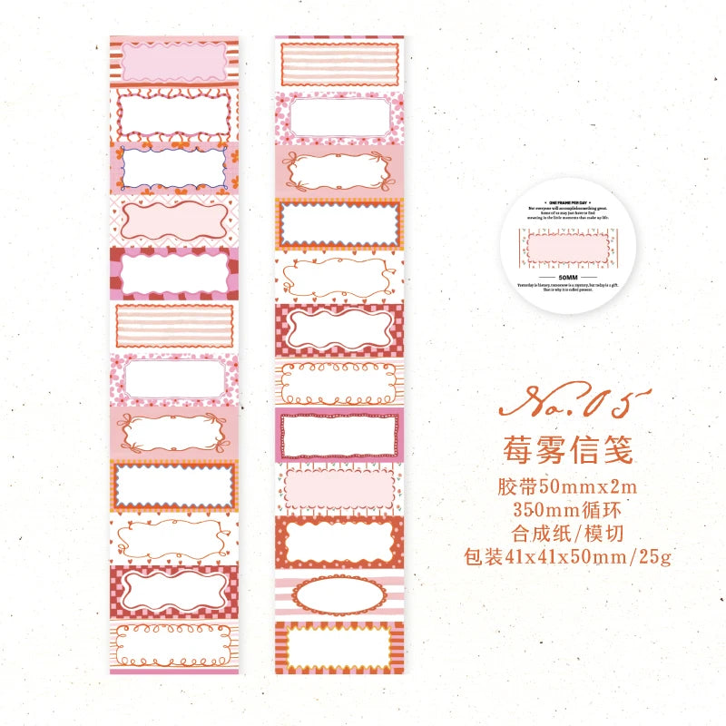 50mm*2m Cartoon Die-Cutting Tape Filmstrip Masking Tapes for Scrapbooking Stickers Journaling Creative Stationery Supplies Qme E 50mm X 2m