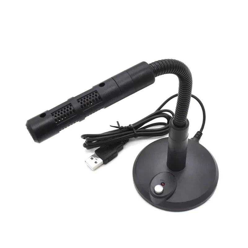 Desktop USB microphone with switch, driver-free computer microphone Qme