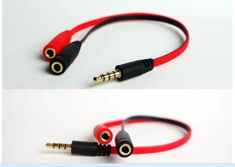 10PCS Y Splitter Cable 3.5 Mm 1 Male To 2 Dual Female Audio Cable for Earphone Headset Headphone MP3 MP4 Stereo Plug Adapter Qme