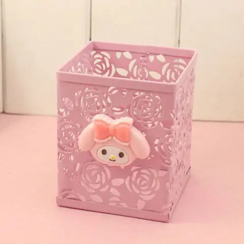 Cute Hello Kitty Metal Desktop Pen Holder Decorative Storage Box Qme 11