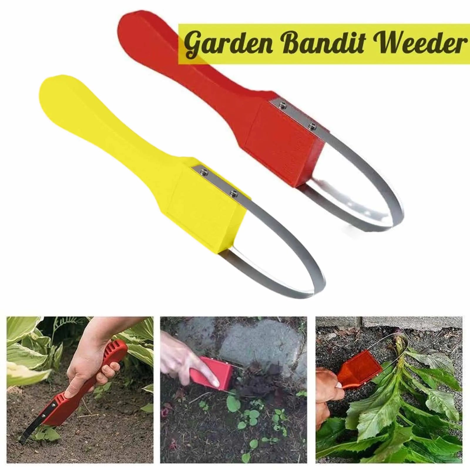 Mini Portable Garden Weeding Tool Handheld Grass Remover Horticultural Weeder for Yard Lawn Flower Beds and Backyard Qme