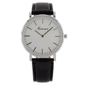 New Men's Watch Fashion Casual Ultra Thin Watches Simple Men Business Leather Quartz Wristwatch Clock Luxury Relogio Masculino Qme Black silver
