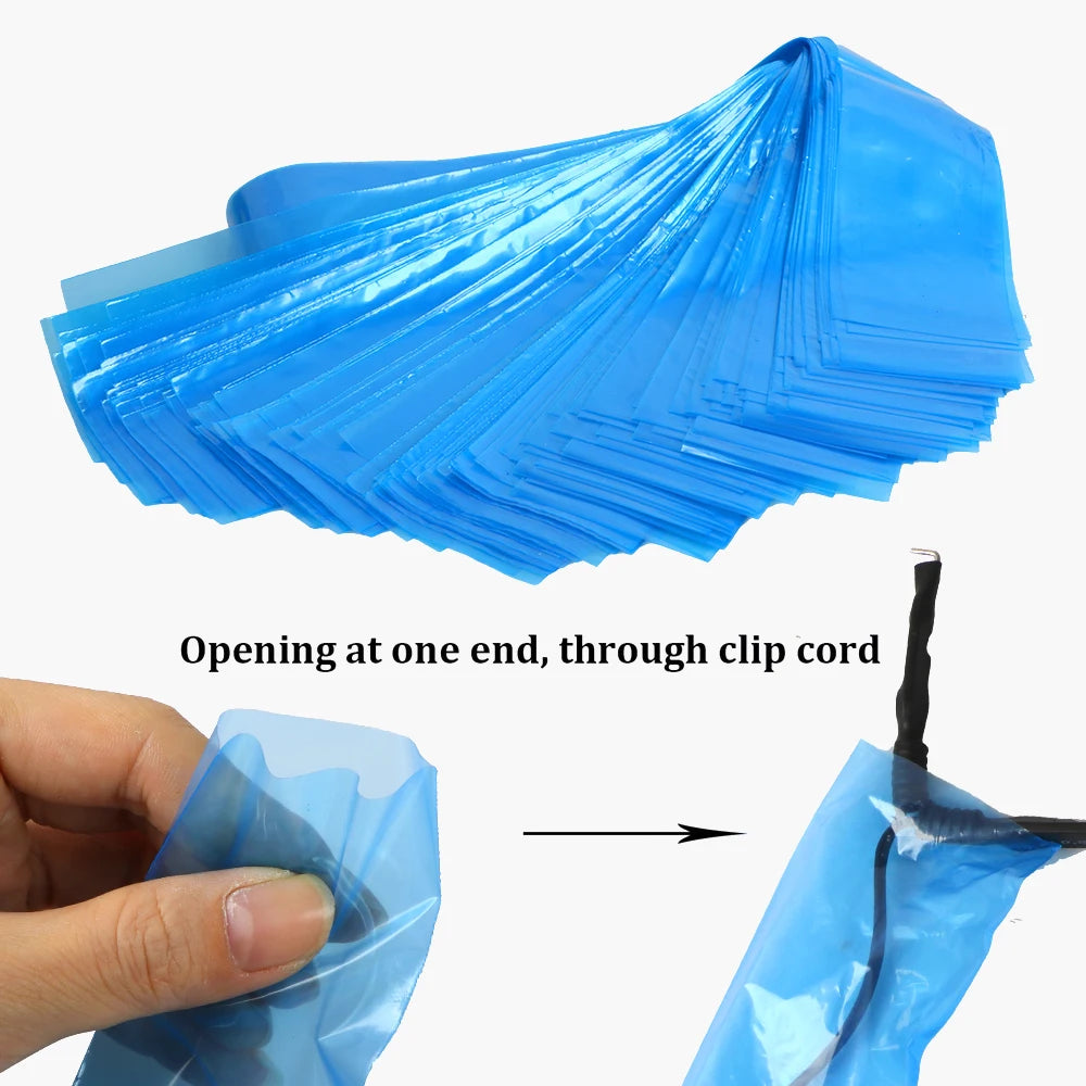100Pcs Tattoo Clip Cord Covers Disposable Tattoo Clip Cord Sleeves Covers Supply Tattoo Machine Accessory Protection Bags Qme