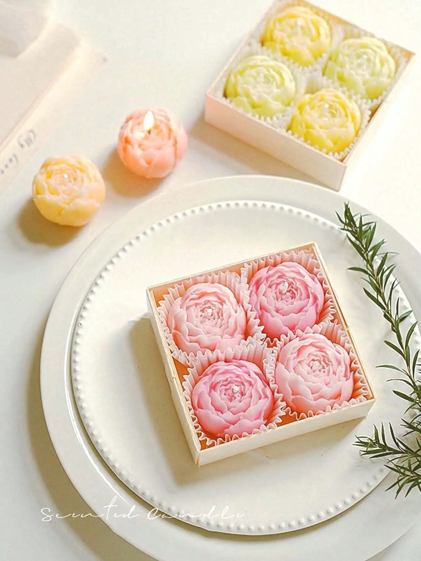 Hand Made Rose Fragrance Scented Candles Bouquet Home Decoration Qme