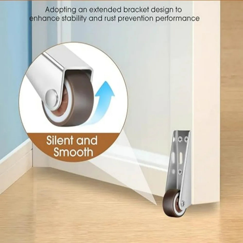 Mini Silent Furniture Wheel Side Mounted Directional Wear-resistant Sliding Door Roller Office Furniture Rubber Caster Wheel Qme