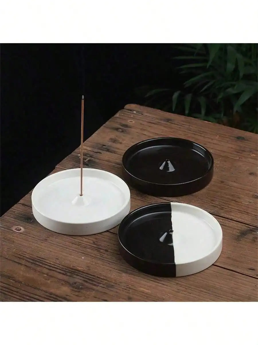 Incense Holder Modern Minimalist Wood Circular Burner Cone Stick Qme