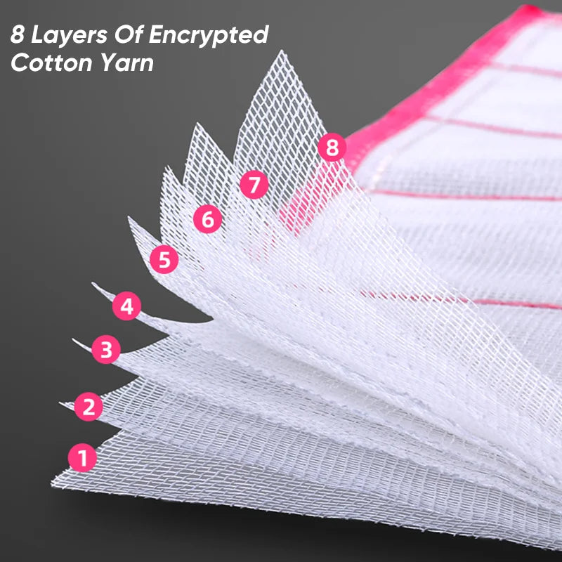 20Pcs Kitchen Towels Cotton Dishcloth Super Absorbent Non-stick Oil Reusable Cleaning Cloth Kitchen Daily Dish Towels Qme
