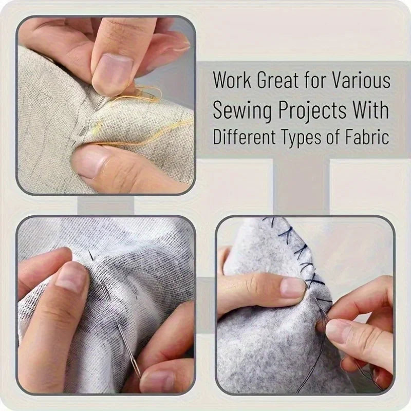 A complete sewing kit, equipped with a storage box, including a handmade DIY sewing needle, thread, as well as a storage box Qme