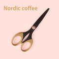 1 pc/set Stainless Steel Ultra Sharp Blades and Comfort Grip Handles Scissors - For Office, Home, School, Sewing, And Crafts Qme Coffee color