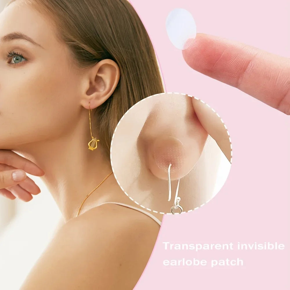 Earlobe support patch, bifurcated high-strength transparent ear ring sticker, suitable for long-term wearing, Qme