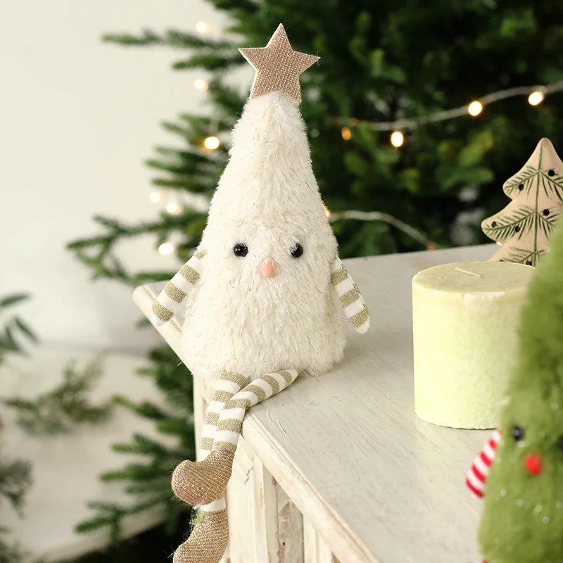 Xmas Soft Doll Ornament Lovely Plush Tree Figurine Festive Table Qme