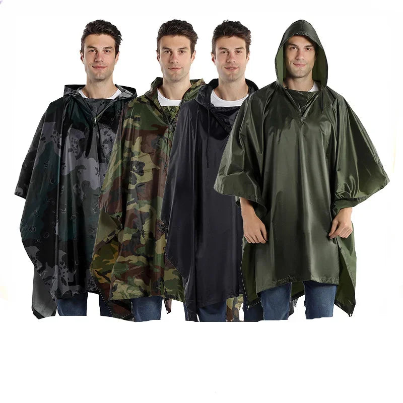 Multifunctional 3 in 1 Backpack Rain Cover Rain Poncho Waterproof Motorcycle Outdoor Hiking Awning Camping Tent Mat Qme