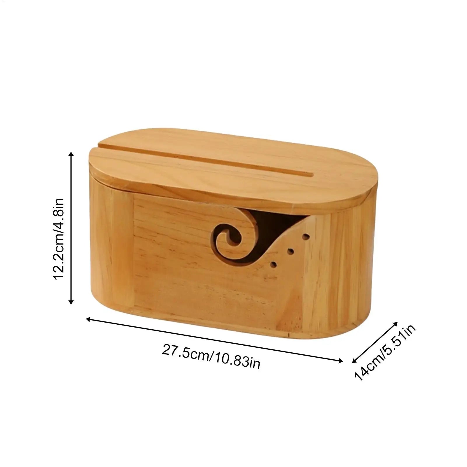 Yarn Bowl Knitting Wooden Lidded Thread Storage Double Curling Holder Qme