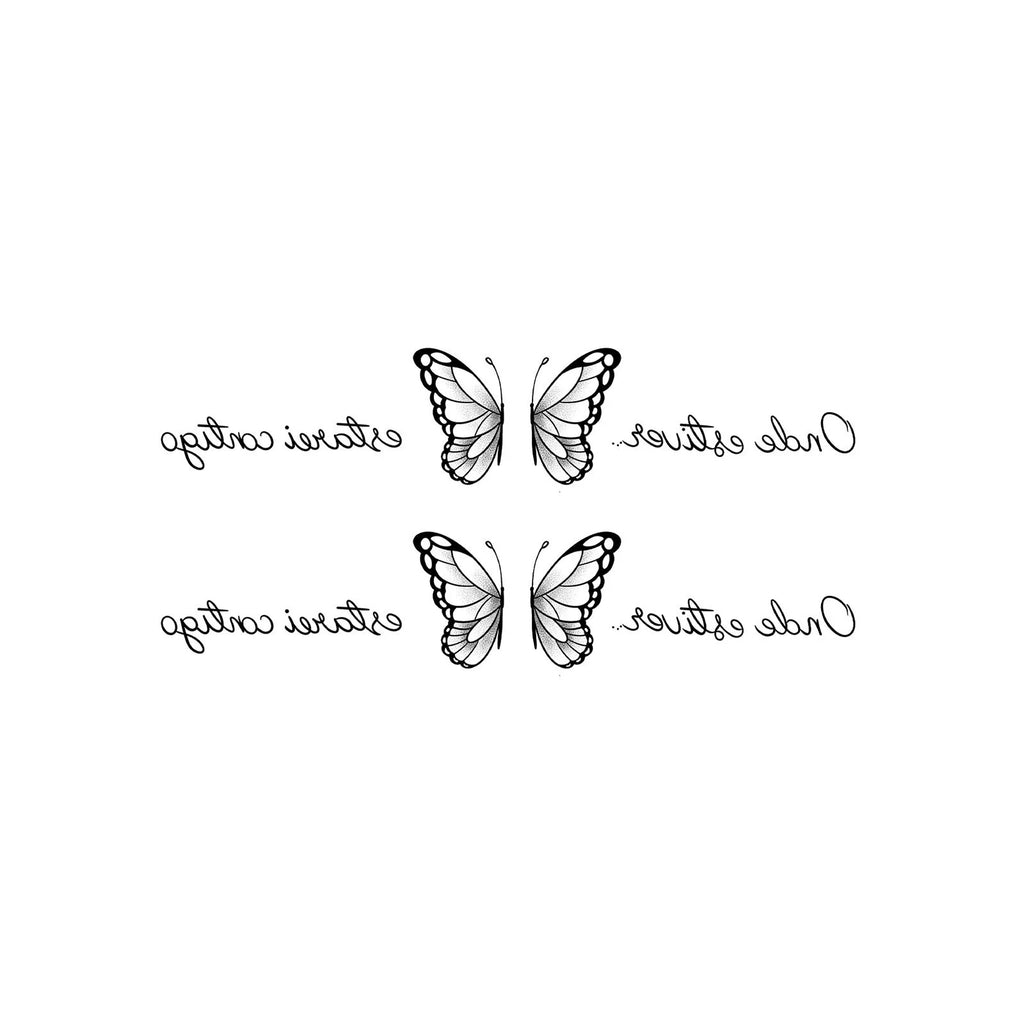 Splicing Butterfly Tattoo Sticker, Realistic Line Temporary Tattoo, Long-Lasting Waterproof Couple Sticker for Romantic Gift Qme