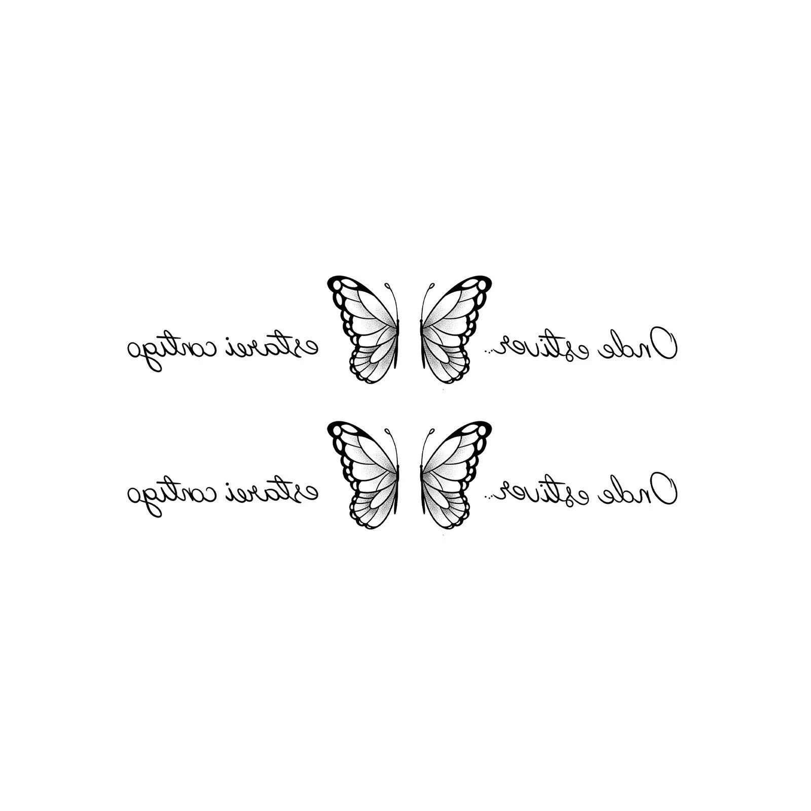 Splicing Butterfly Tattoo Sticker, Realistic Line Temporary Tattoo, Long-Lasting Waterproof Couple Sticker for Romantic Gift Qme