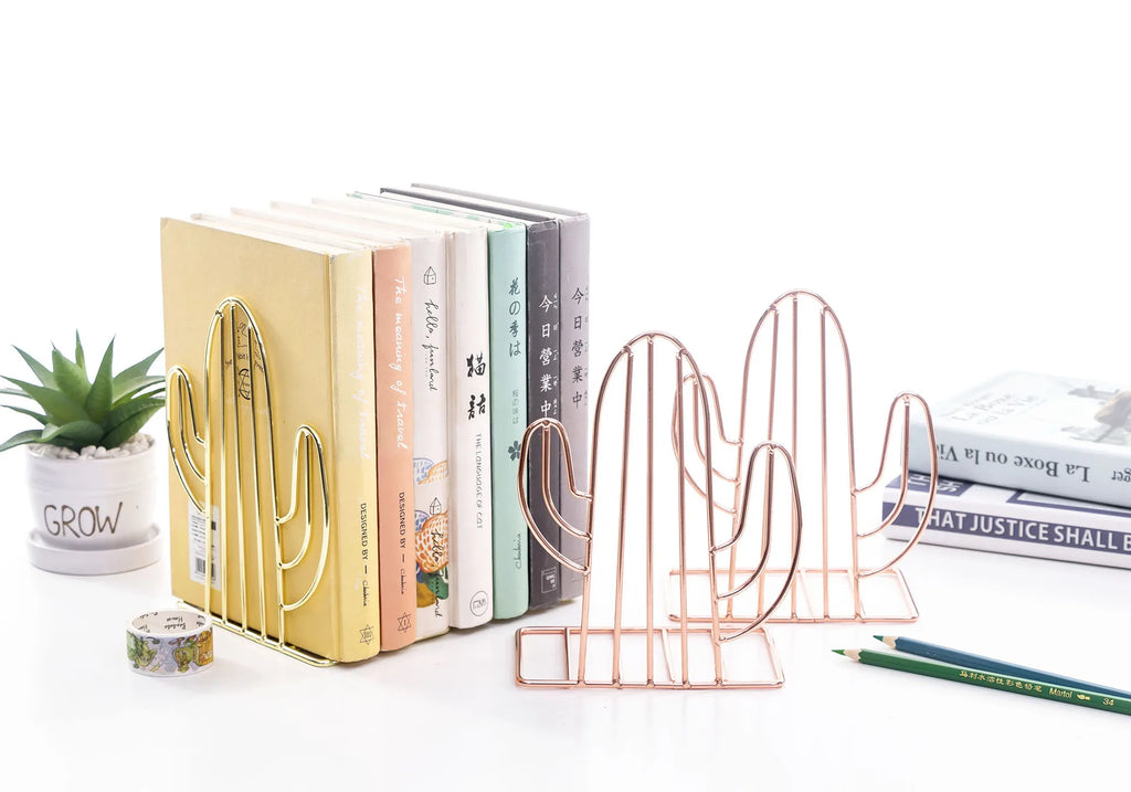 Scandinavian Rose Gold Book Support Stretchable Iron Stand Chic Table Qme