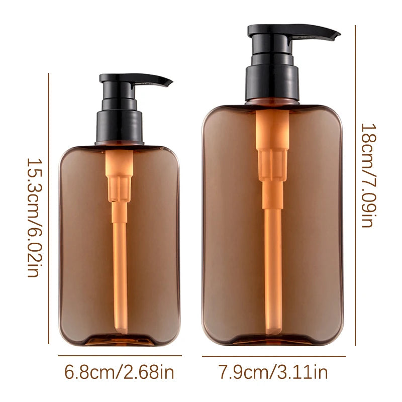 200 Square Clear Bottles Pump Dispensers Liquid Soap Shampoo Lotion Qme