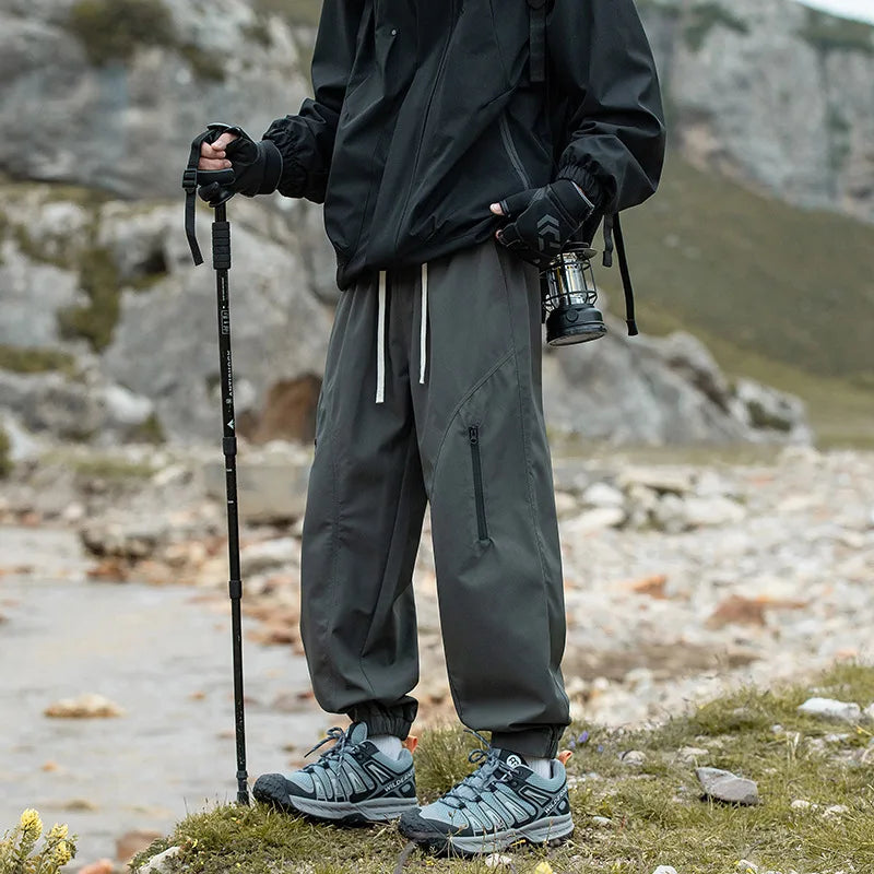 Spring Autumn Three-proof Charging Pants Outdoor Tide Functional Qme GRAY S