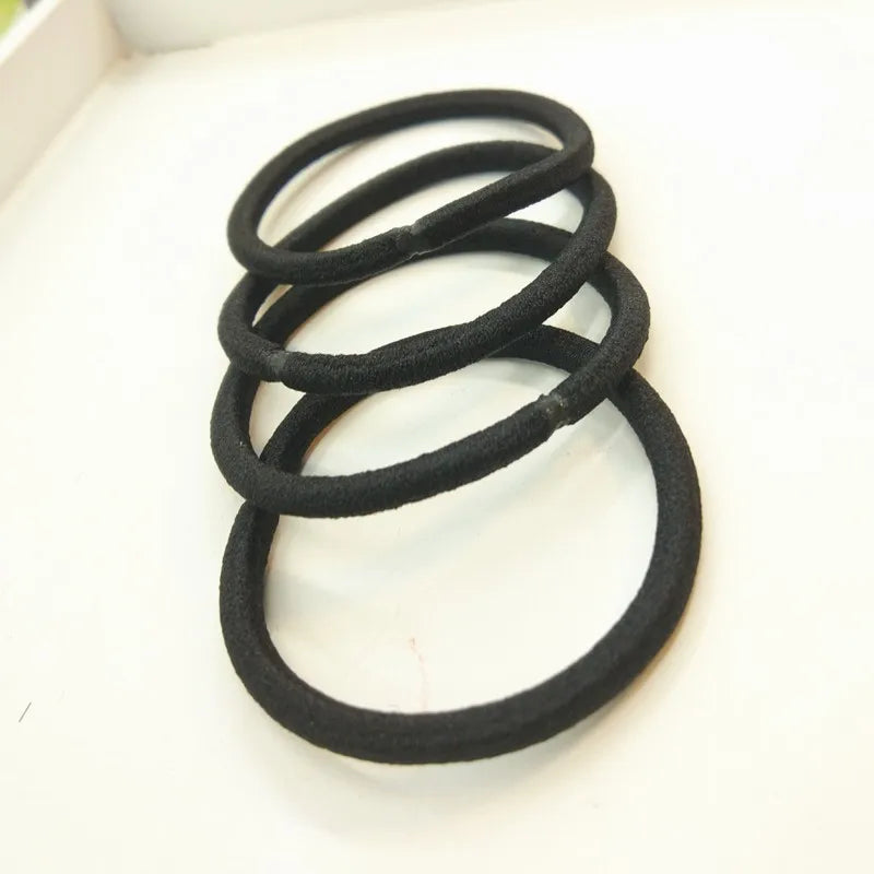 10/30/50PCS 4MM Black Ponytail Holder Elastic Hair Bands Scrunchies For Women Men Girl Lady Hairband Leagues Headband Accessory Qme