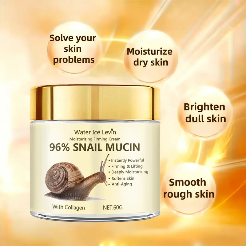Snail Mucin Firming Cream with 96% Extract - Moisturizer for Lifting, Wrinkle Reduction & Deep Hydration. Qme