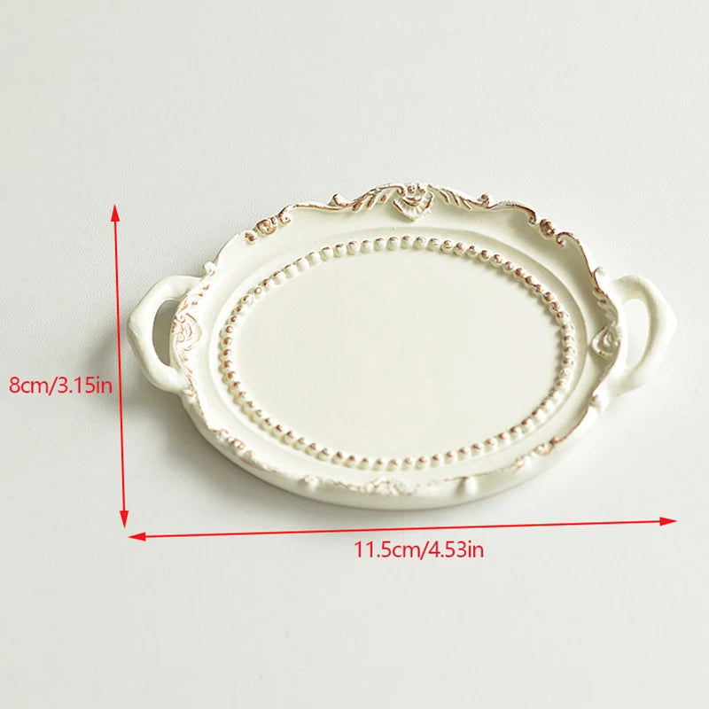 European Retro Mini Jewelry Tray Necklace Rings Displays Showing Qme