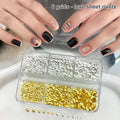 6Grids 3D Metal Heart Nail Art Charms Gold Silver Starlight Rivets Qme Default Title