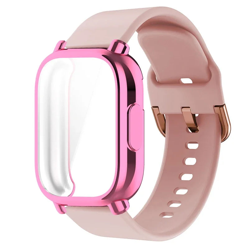 Protector Case+Silicone Strap For Xiaomi Redmi Watch 5 active/5 Lite Full Cover Screen TPU Soft Shell and Breathable Sport Band Qme PP For Redmi 5 Lite