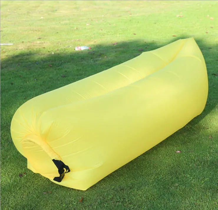 Lazy Inflatable Sofa Portable Beach Camping Air Sofa Air Cushion Outdoor Party Music Festival Adult Inflatable Sleeping Bag Qme YELLOW