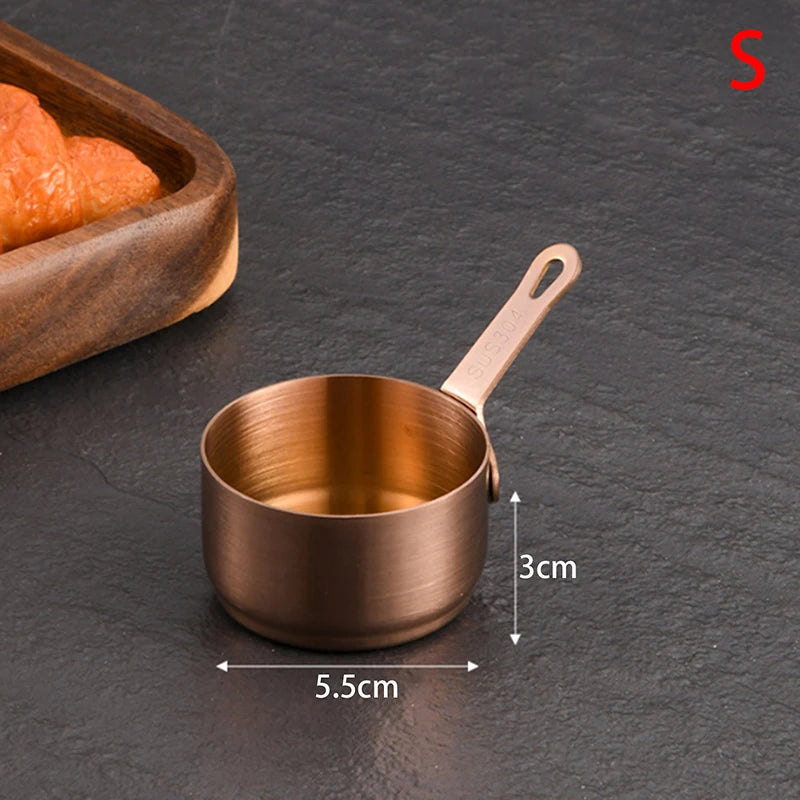 Stainless Steel Heat-resistant Stockpots Long Handle Mini Sauce Pan Qme S