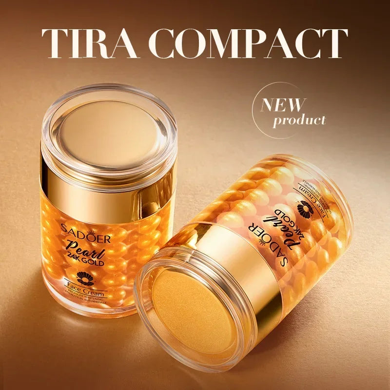 24K Golden Pearl Collagen Face Cream Moisturizing Brightening Hydrating Firming Facial Cream Face Skin Care Products Qme