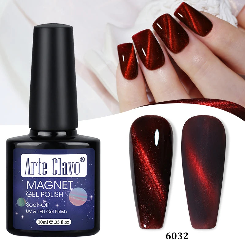 DIY Design Cat Eye Nail Art Magnet Heart Rabbit Striped Tool Red Qme 6032