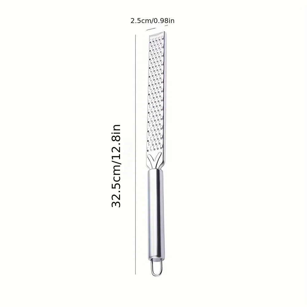 Stainless Steel Grater Cheese Long Planer Baking Chocolate Lemon Peel Qme silver