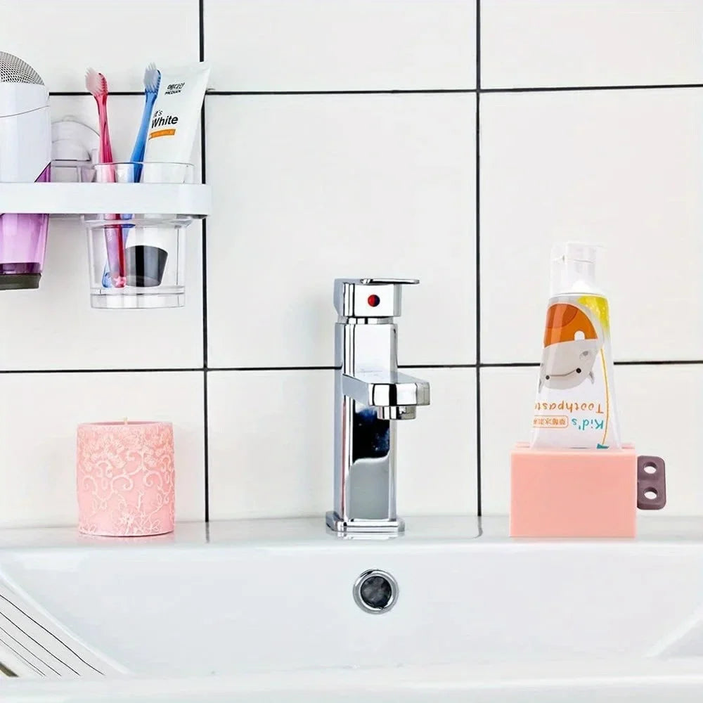 Toothpaste squeeze tube with a scrubbing handle Roll-type storage box, suitable for the bathroom, can save toothpaste and lotion Qme