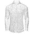 Single Paisley Long Sleeve Shirt Men, Pink or Apricot or White, Loose Collared Button Top For Daily Casual Outfit Qme DPTH-CYDJ1036 3XL