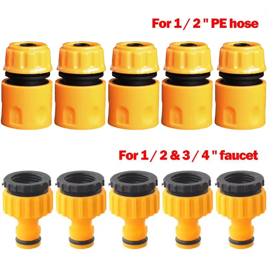 10pcs Hose Faucet Quick Connector 3/4 & 1/2 Inch Graden Hose Water Tap Threaded Connector Faucet Adapter For Garden Irrigation Qme